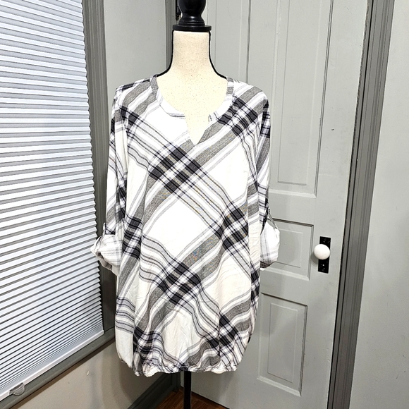 Lane Bryant Tops - Lane Bryant Plaid Blouson